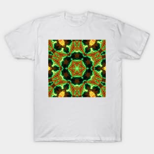 Psychedelic Hippie Green and Orange T-Shirt